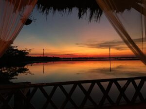 This is the sunset view from the badaban ecocottage