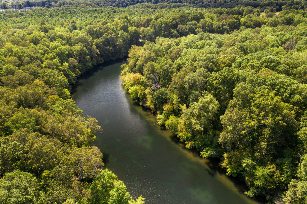 ohio river aerial shot along the Lewis and Clark National Historic Trail