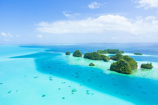 beautiful blue island in palau sustainable tourism