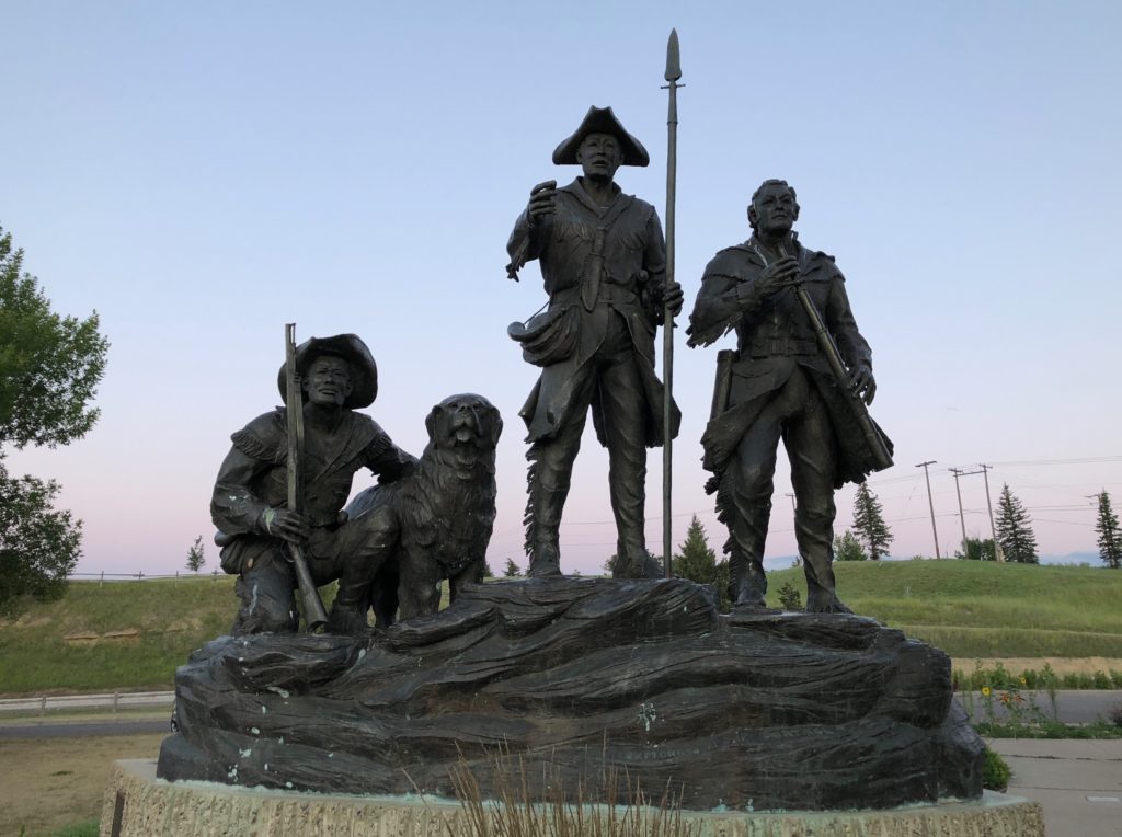 great falls lewis and clark statue along the LCNHT