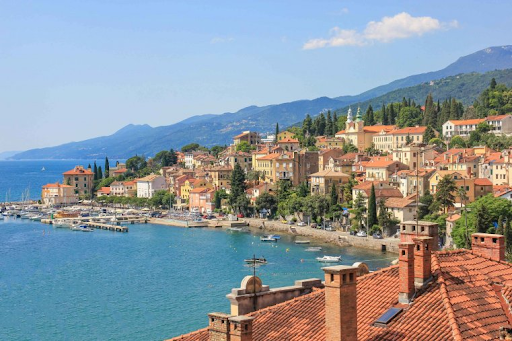 curved coastline of a harbor in Opatija World Tourism Day 2021