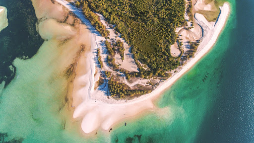 Pristine beach and water of Mafia Island in Southern Tanzania