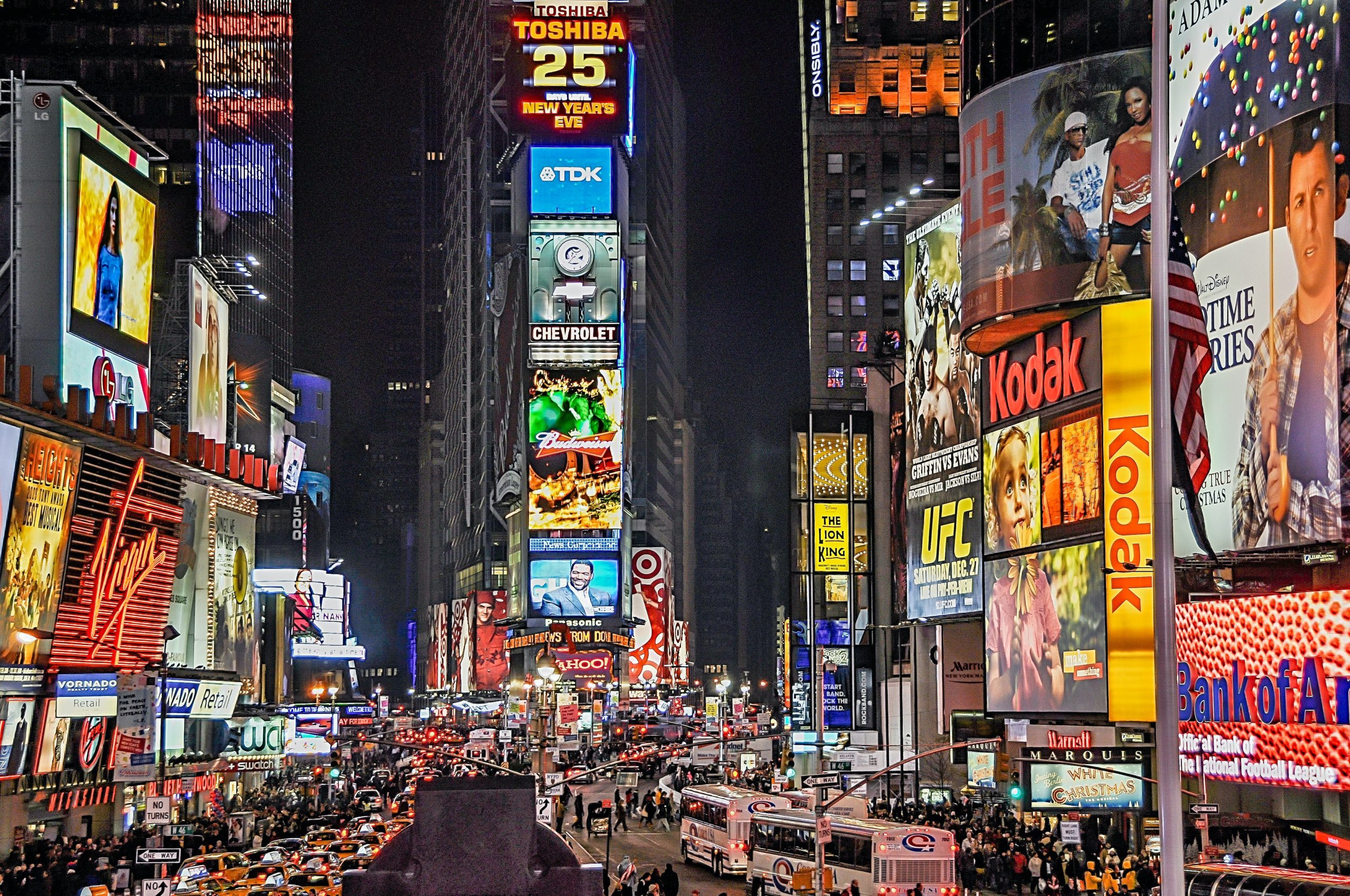 digital marketing displayed in times square