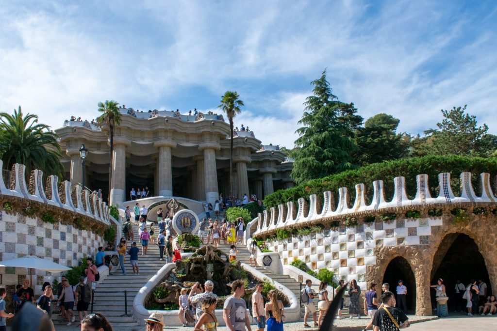 Tourists in Park Guell Barcelona